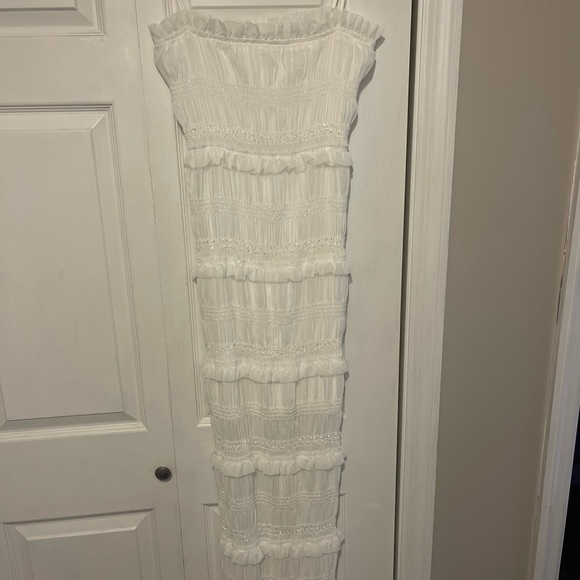 Commense white ruffle midi dress - Picture 4 of 8